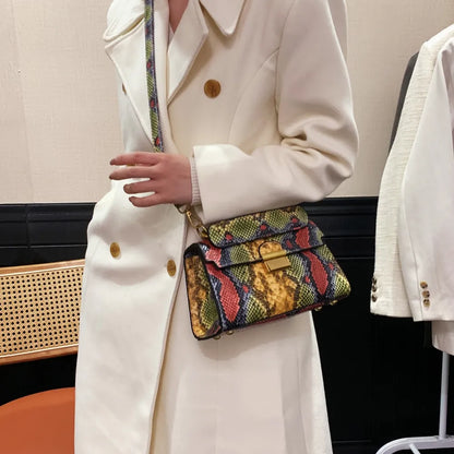 PU Leather Snakeskin Print Crossbody Bag Carauana Store