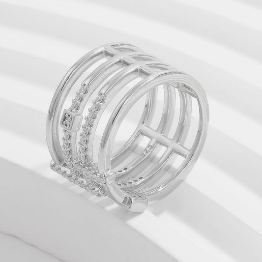 925 Sterling Silver Inlaid Zircon Ring Carauana Store