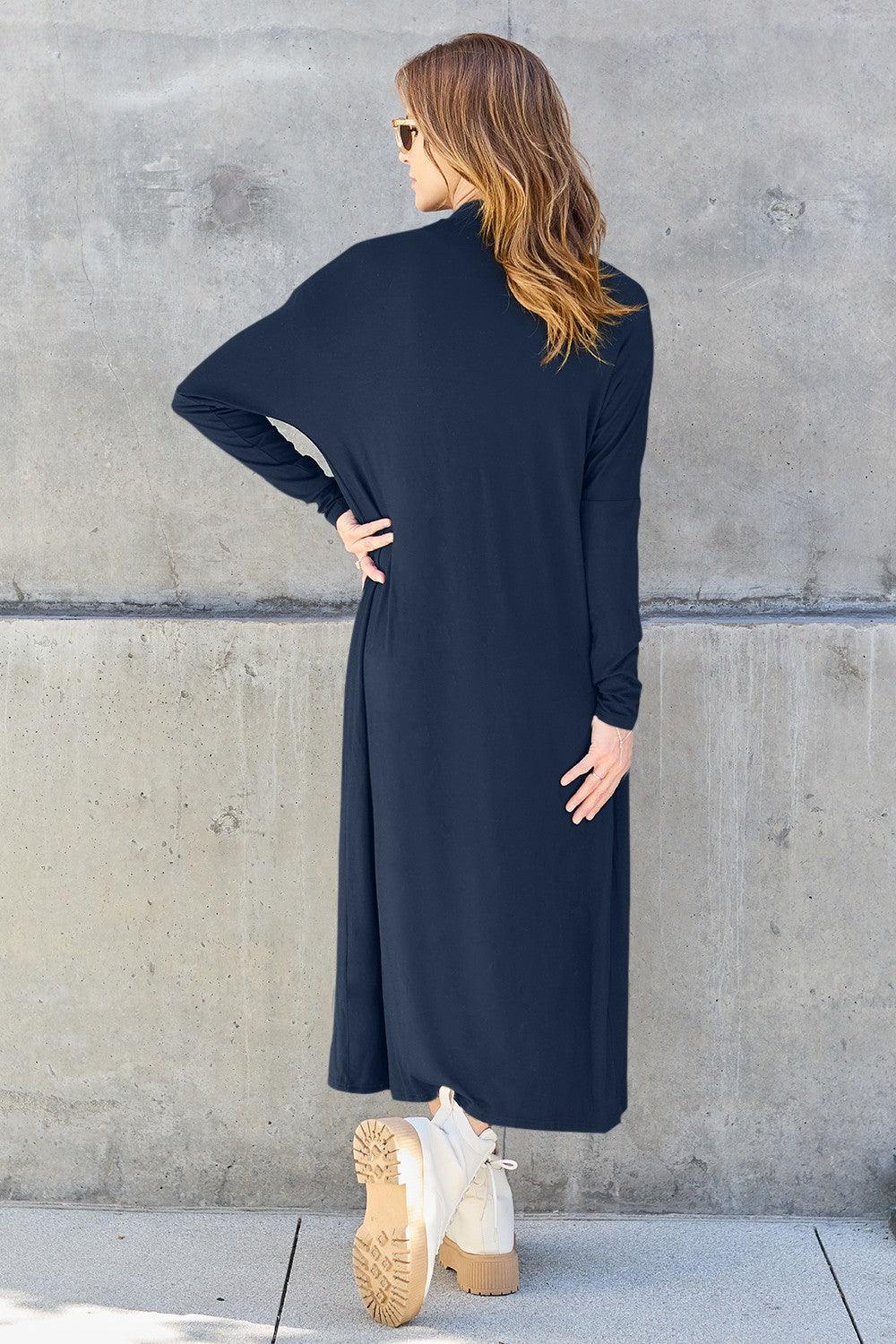 Basic Bae Full Size Open Front Long Sleeve Cover Up Carauana Store