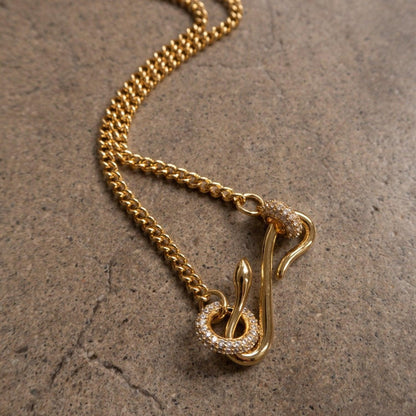 18K Gold-Plated Copper Inlaid Zircon Necklace Carauana Store