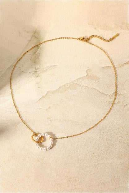 Pearl Hoop Link Pendant Necklace Carauana Store