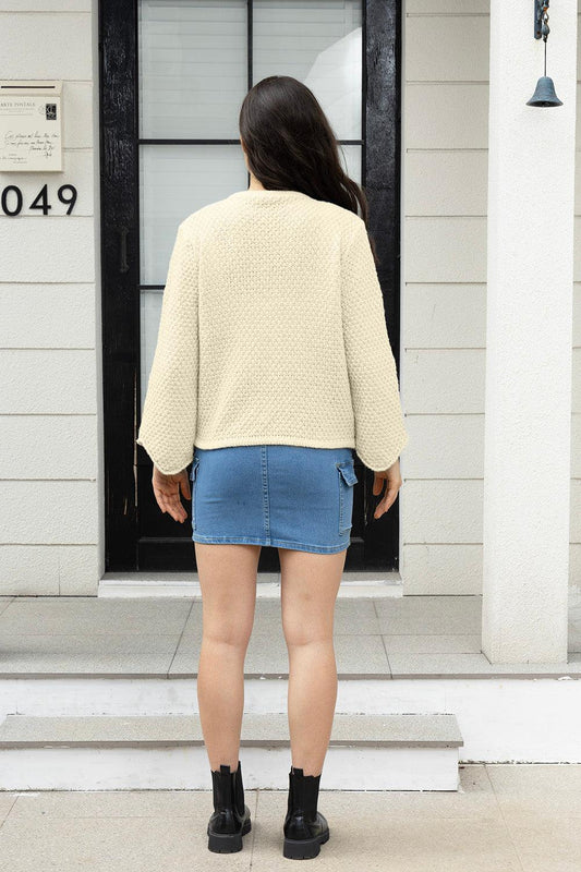 Button Up Long Sleeve Cardigan with Pockets Carauana Store