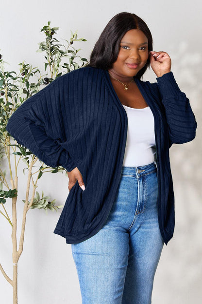 Basic Bae Full Size Ribbed Cocoon Cardigan Carauana Store