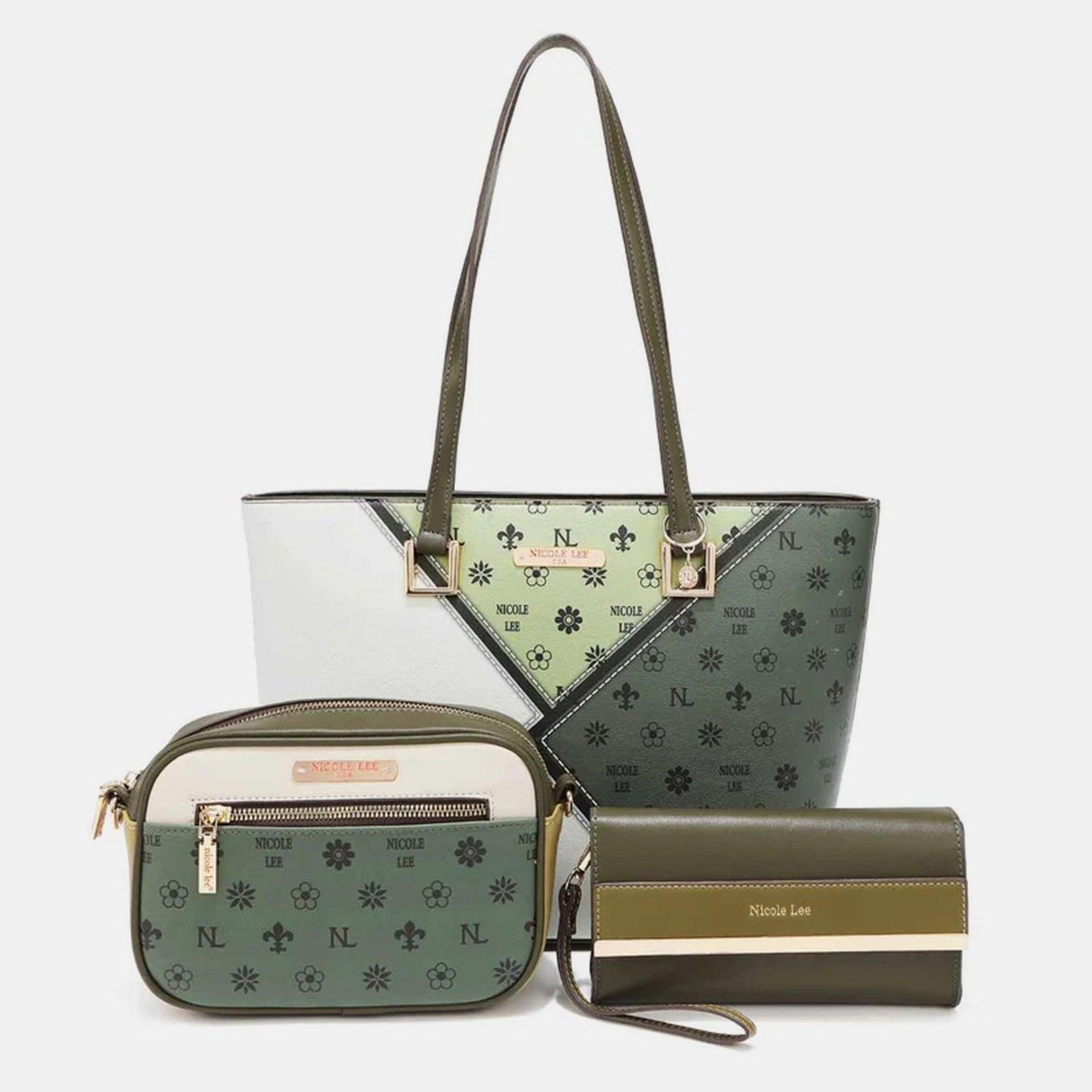 Nicole Lee USA 3-Piece Color Block Handbag Set Carauana Store