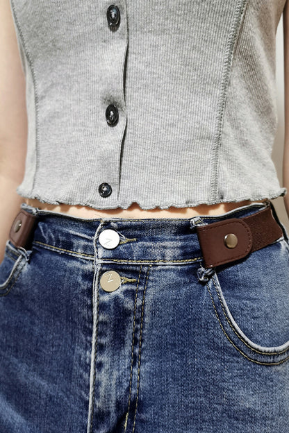 PU Elastic Snap Closure Belt Carauana Store