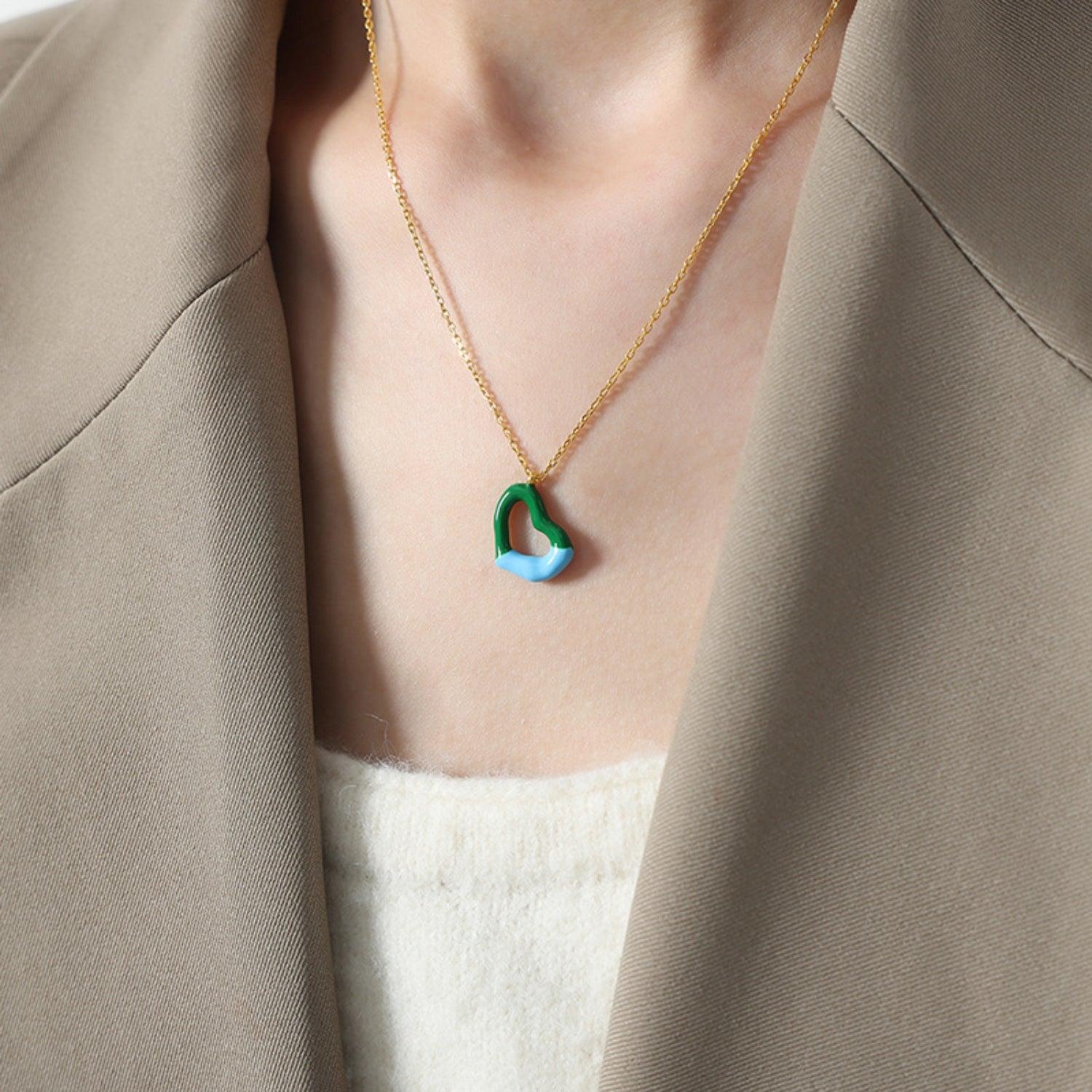 Heart Pendant Titanium Steel Necklace Carauana Store