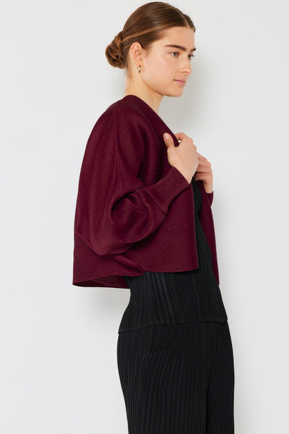 Marina West Swim Rib Pleated Puff Sleeve Bolero Cardigan Carauana Store