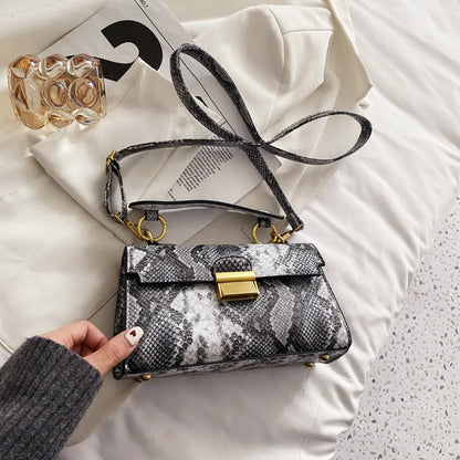 PU Leather Snakeskin Print Crossbody Bag Carauana Store