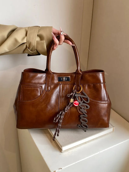 PU Leather Handbag with Pendant Carauana Store