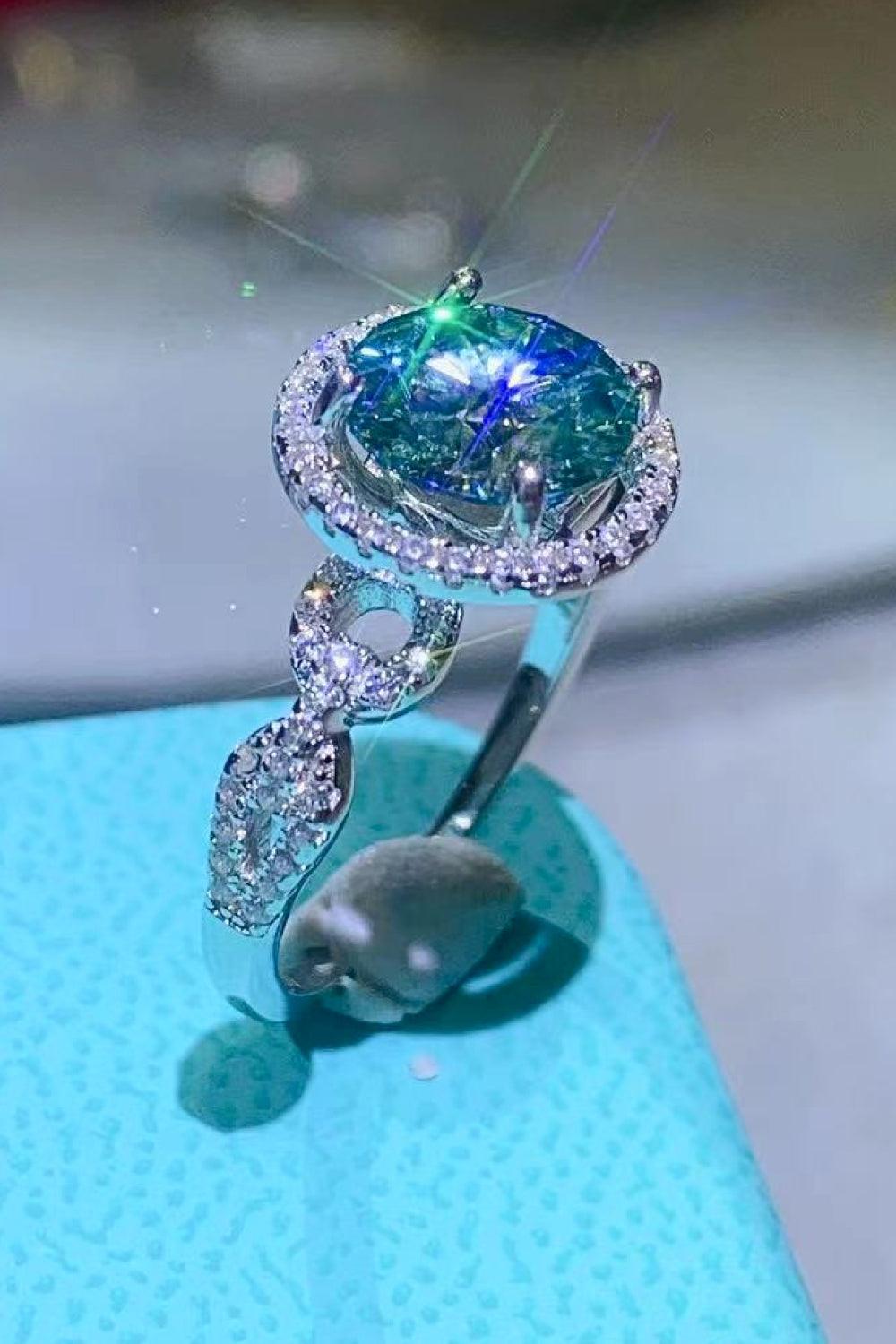 2 Carat Moissanite Emerald Green Ring Carauana Store