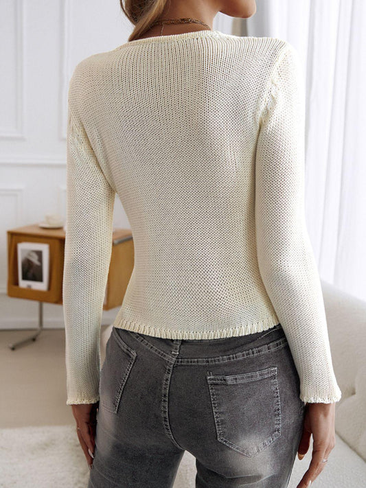 Devine Long Sleeve Cropped Cardigan Carauana Store