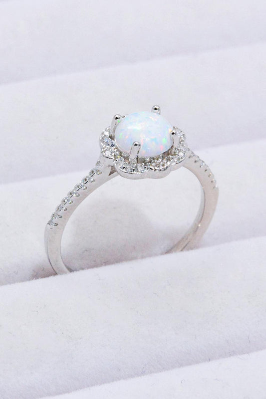 Platinum-Plated 4-Prong Opal Ring Carauana Store