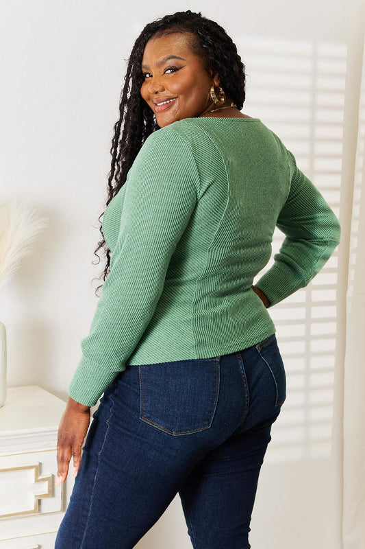 Basic Bae Scoop Neck Long Sleeve Top Carauana Store