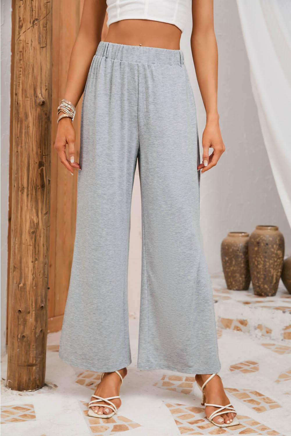 Slit Elastic Waist Pants Carauana Store