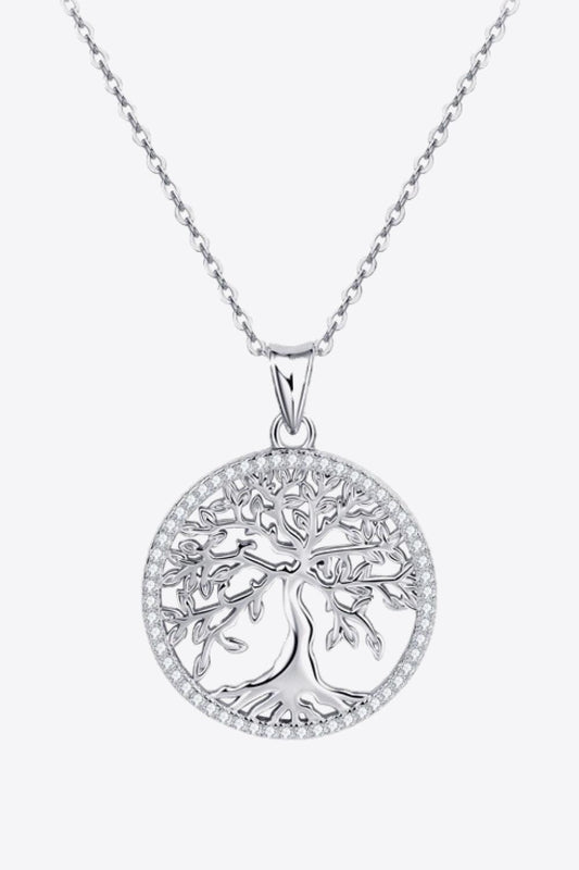 Adored 925 Sterling Silver Moissanite Tree Pendant Necklace Carauana Store