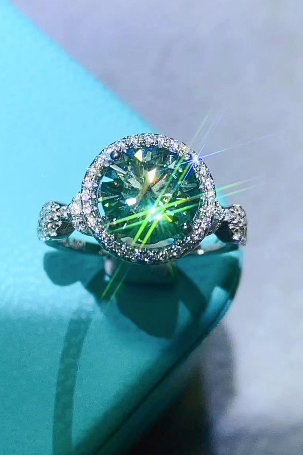 2 Carat Moissanite Emerald Green Ring Carauana Store