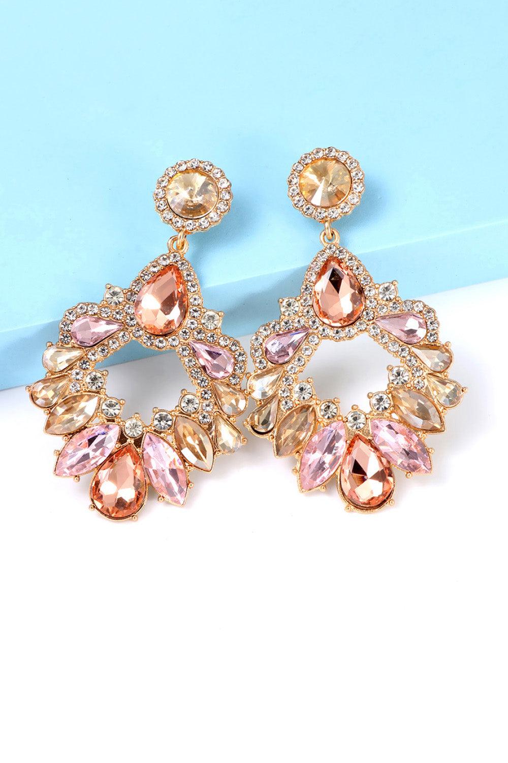 Zinc Alloy Frame Glass Stone Dangle Earrings Carauana Store
