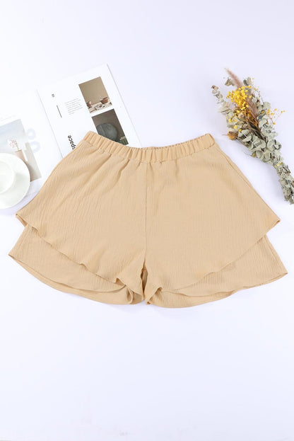 Layered Elastic Waist Shorts Carauana Store