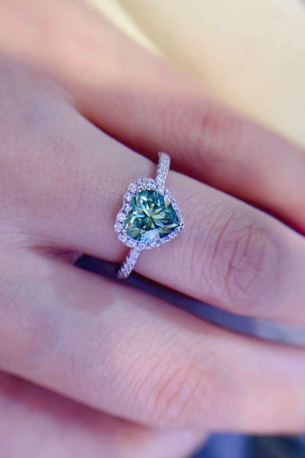 1-Carat Moissanite Heart Ring Carauana Store