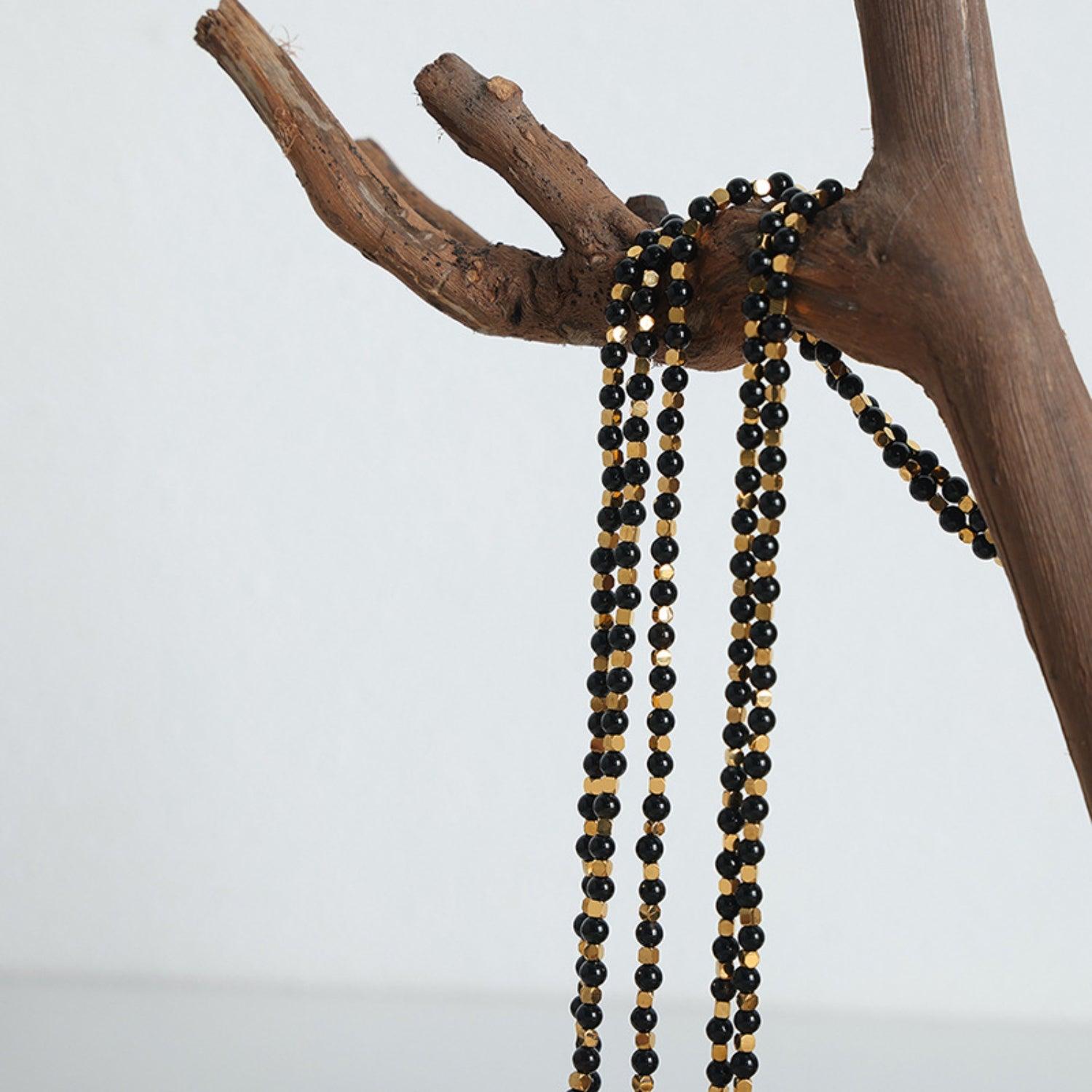 Agate Beaded Titanium Steel Necklace Carauana Store