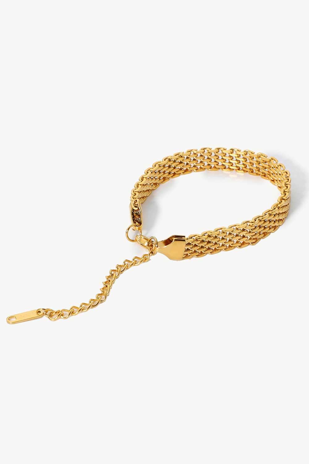18K Gold-Plated Wide Chain Bracelet Carauana Store