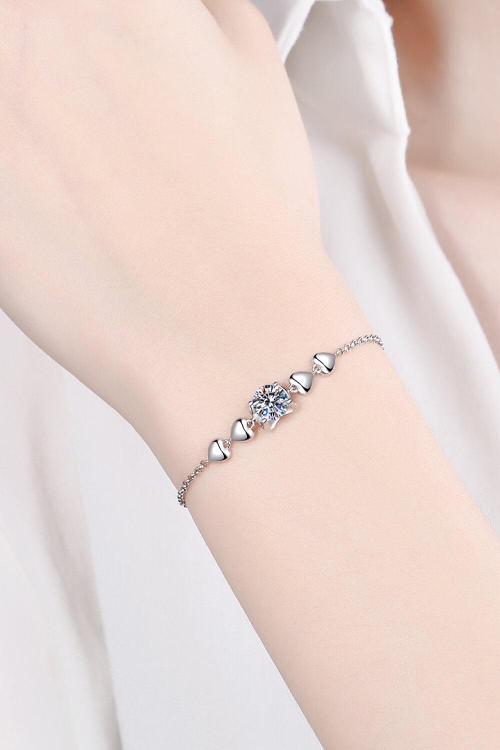 1 Carat Moissanite Heart Bracelet Carauana Store