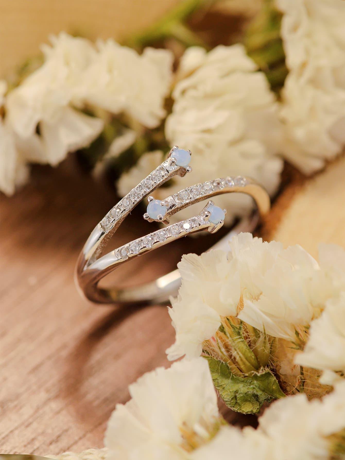 Moonstone Platinum-Plated Ring Carauana Store