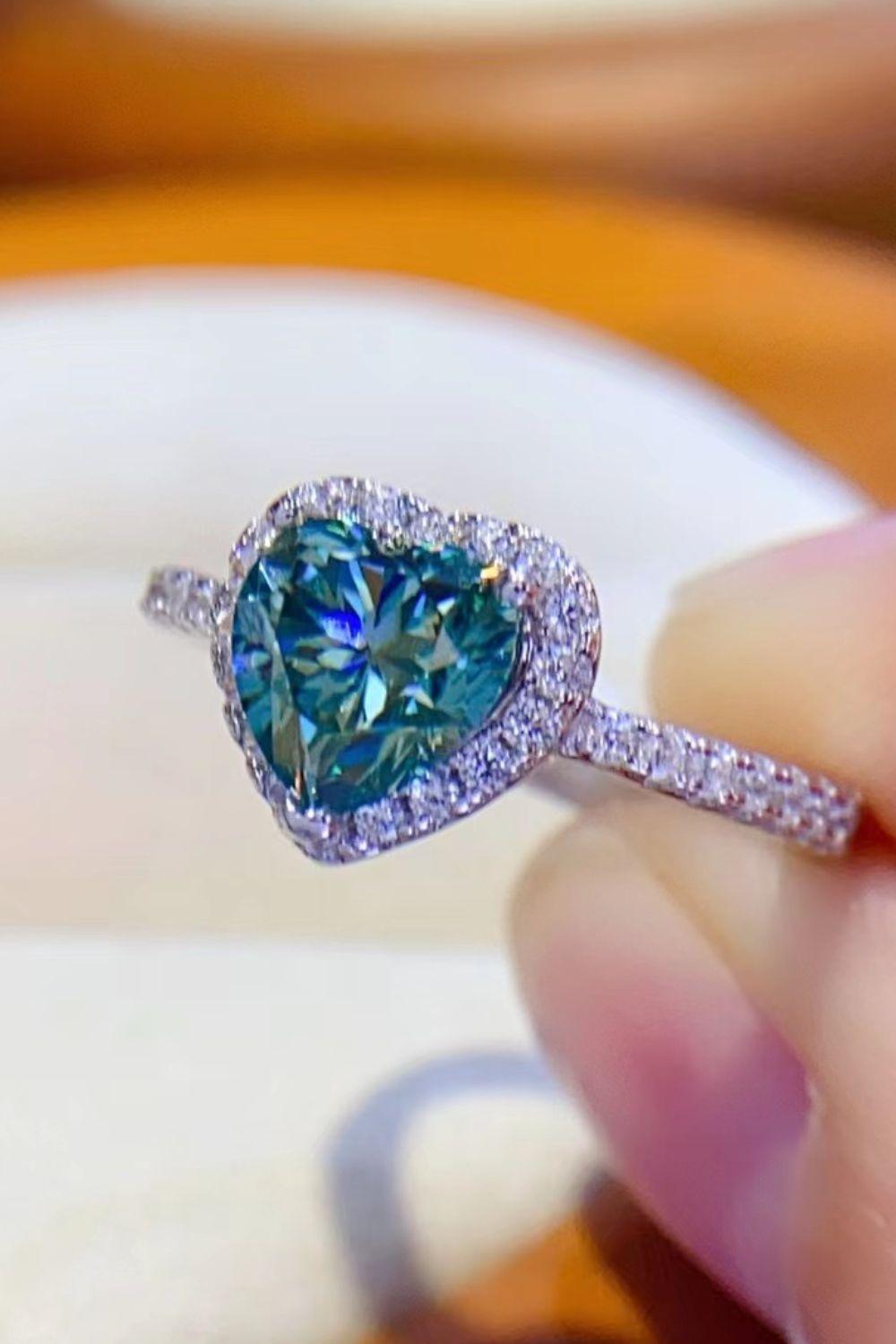 1-Carat Moissanite Heart Ring Carauana Store