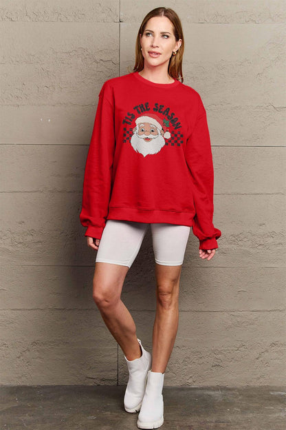 Simply Love Full Size Santa Graphic Long Sleeve Sweatshirt Carauana Store