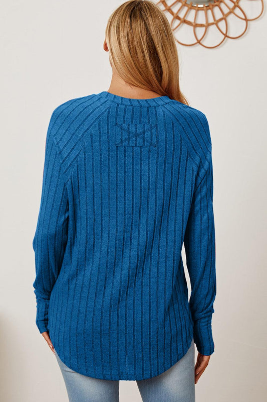 Basic Bae Full Size Ribbed Thumbhole Sleeve T-Shirt Carauana Store