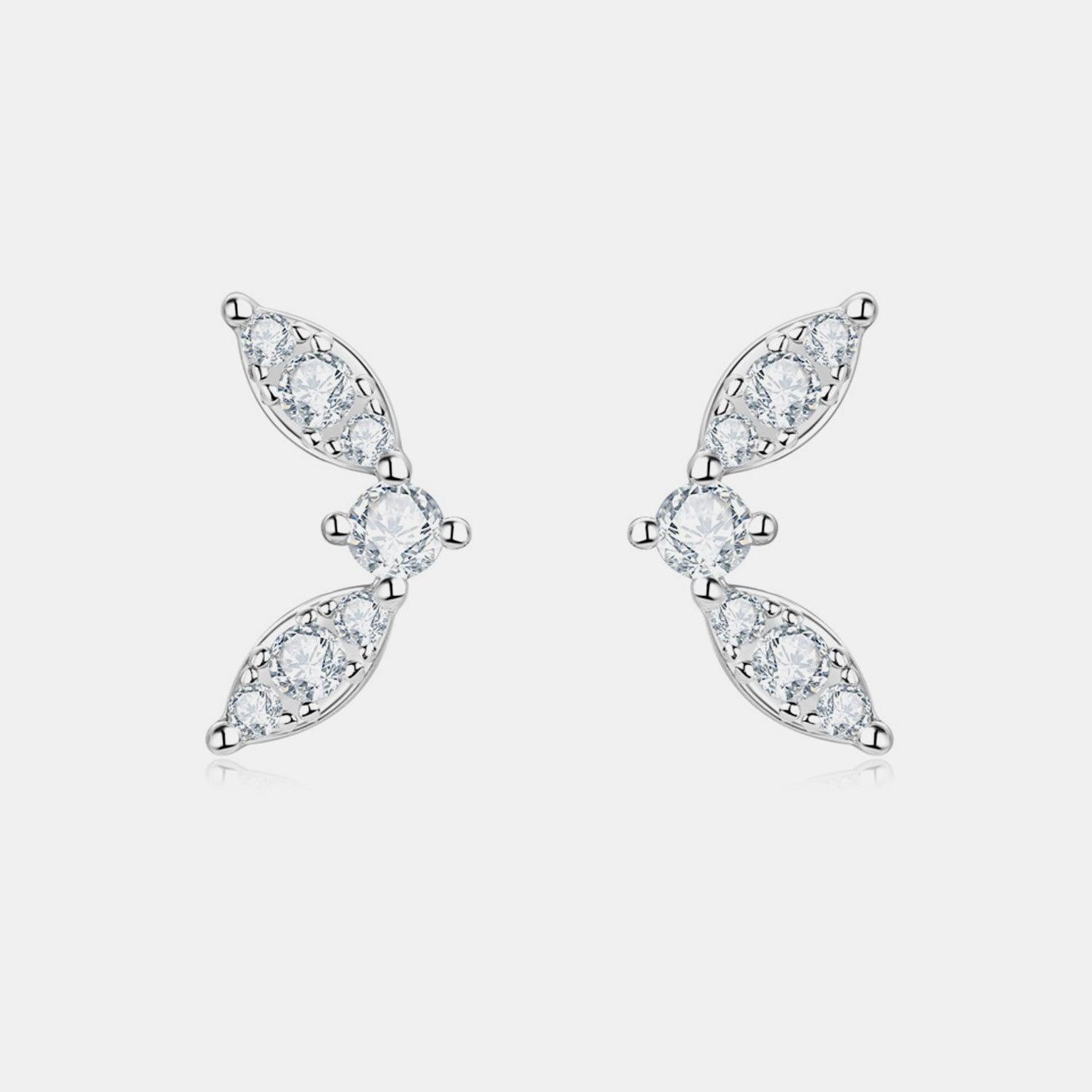 Moissanite 925 Sterling Silver Stud Earrings CaRaUaNa Fashion