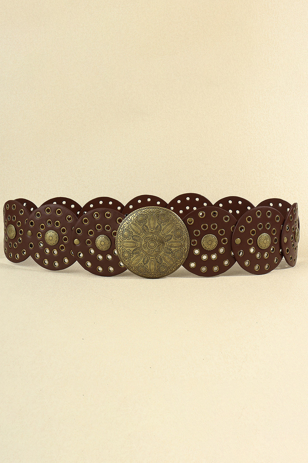 Zinc Alloy PU Disc Belt CaRaUaNa Fashion