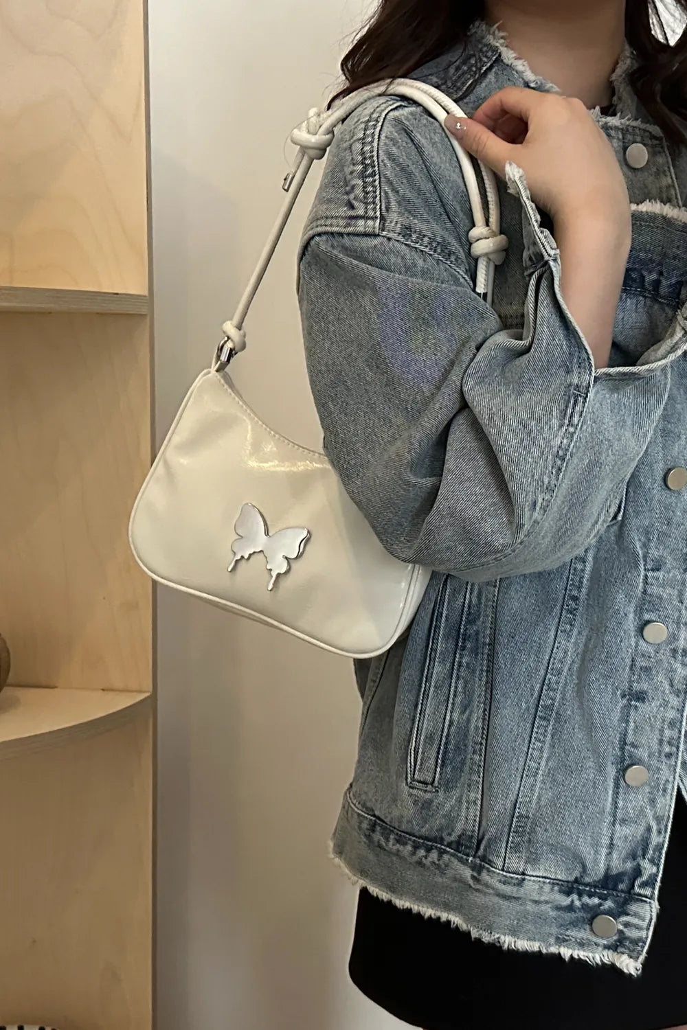 Butterfly PU Leather Knotted Strap Shoulder Bag Carauana Store