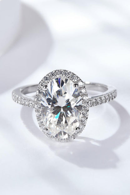 4.5 Carat Moissanite Halo Ring CaRaUaNa Fashion