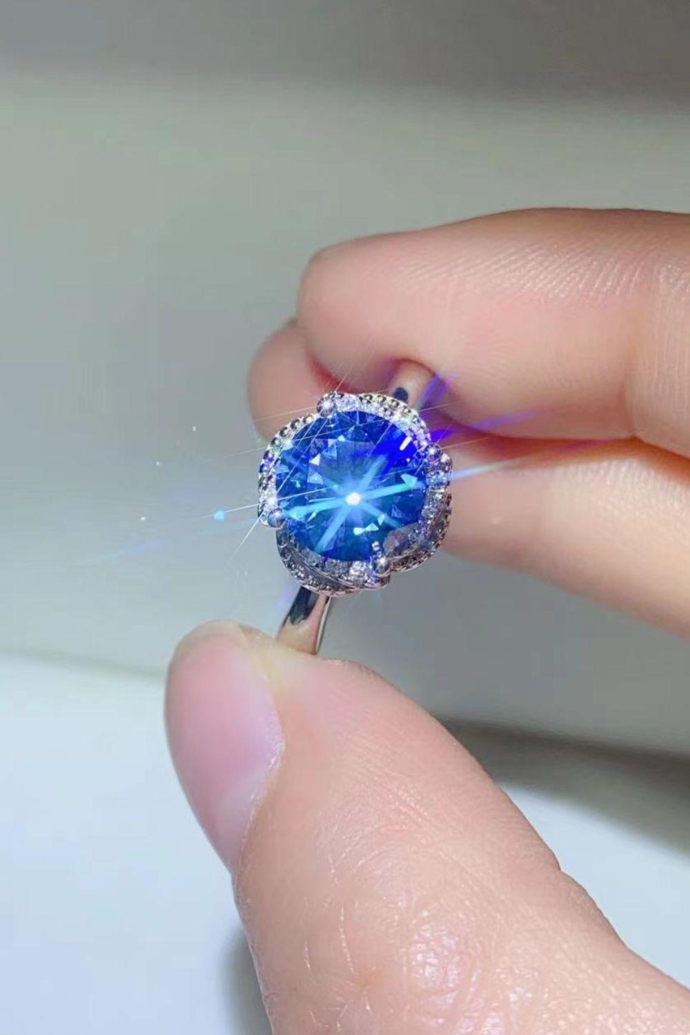 2 Carat Moissanite Contrast 925 Sterling Silver Ring Carauana Store