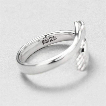 Hug Shape 925 Sterling Silver Bypass Ring Carauana Store