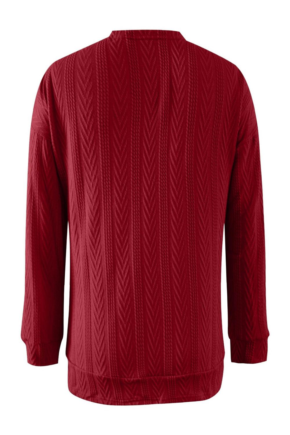 Full Size Textured Open Front Long Sleeve Cardigan Carauana Store