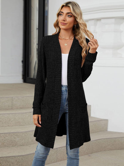 Open Front Long Sleeve Cardigan Carauana Store