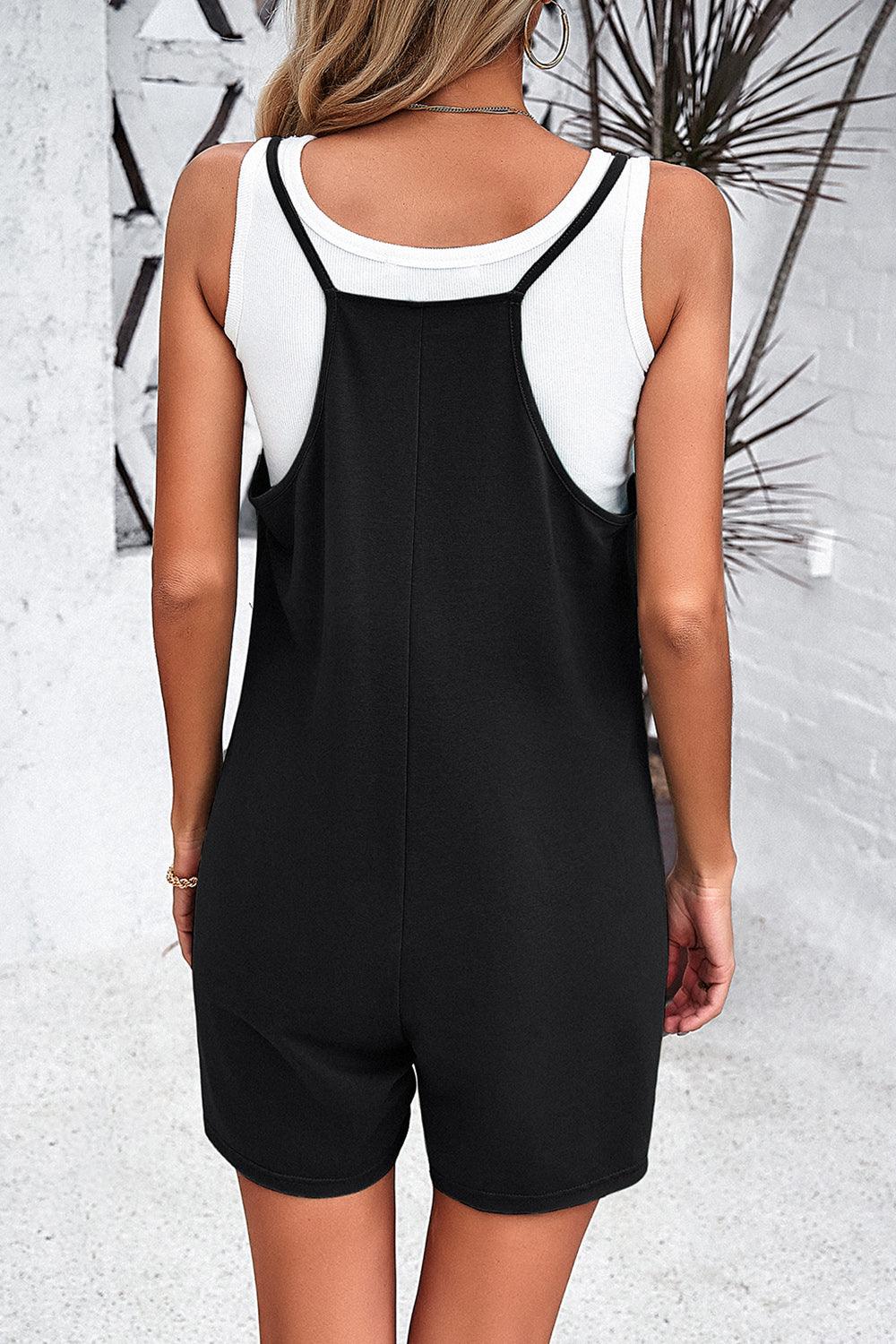 Spaghetti Strap Romper with Pockets CaRaUaNa Fashion