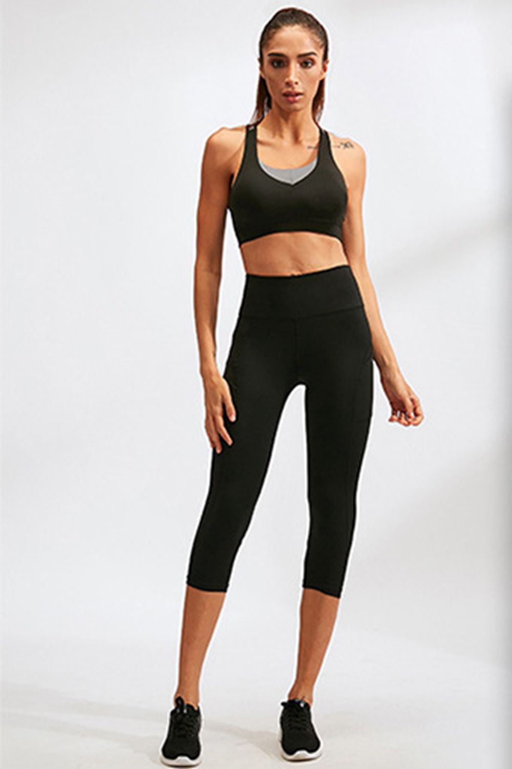 Slim Fit Wide Waistband Active Leggings with Pockets Carauana Store