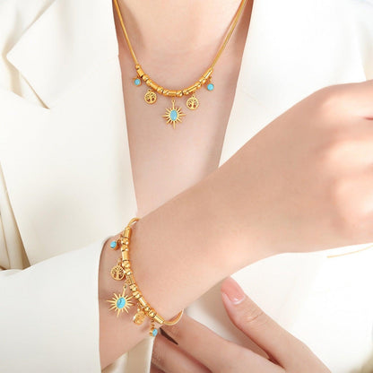 Gold-Plated Titanium Steel Charm Necklace Carauana Store