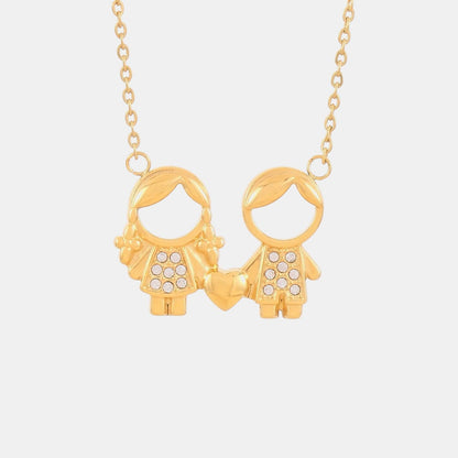 Pendant Rhinestone Stainless Steel Necklace CaRaUaNa Fashion