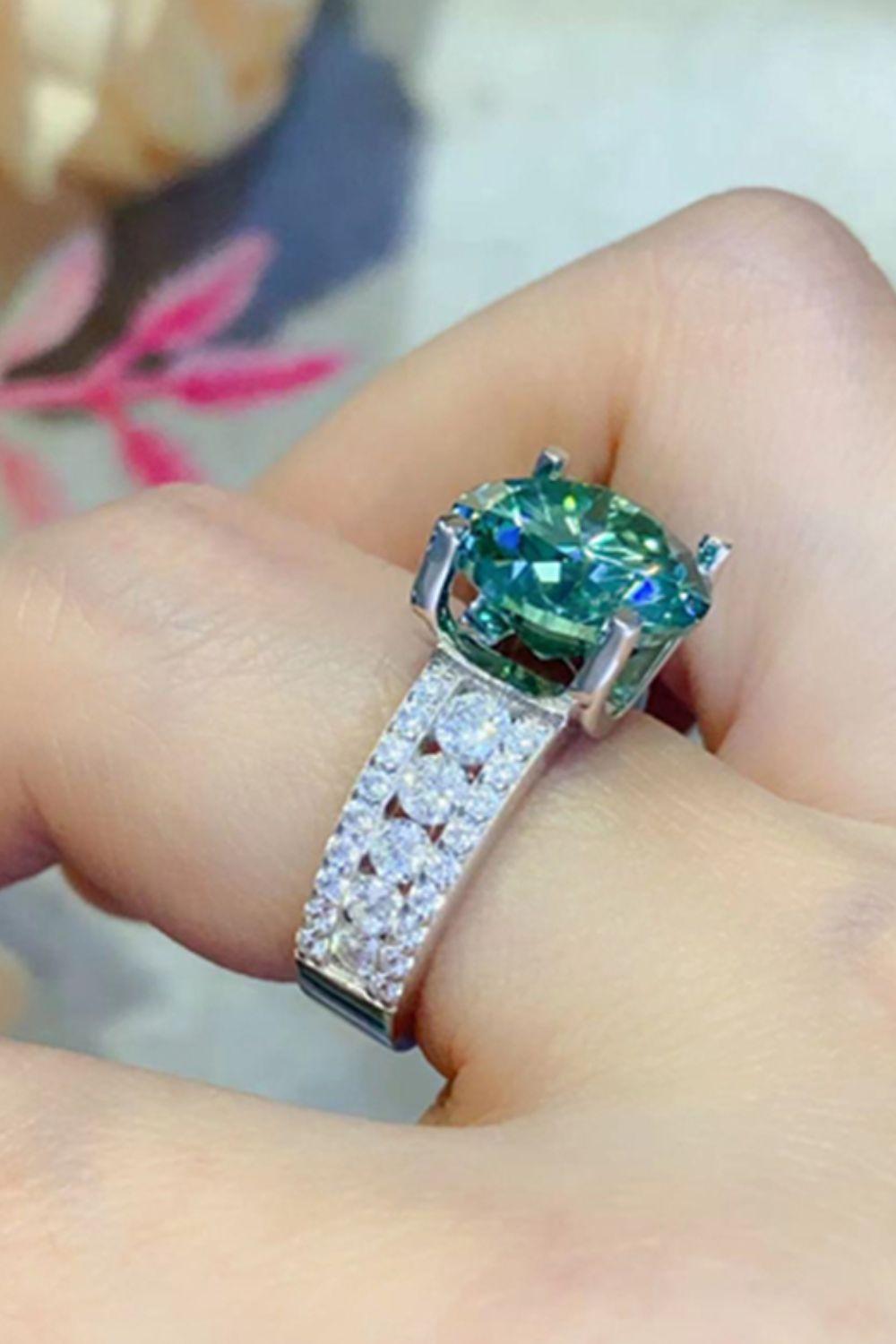 5 Carat Moissanite 4-Prong Wide Band Ring Carauana Store