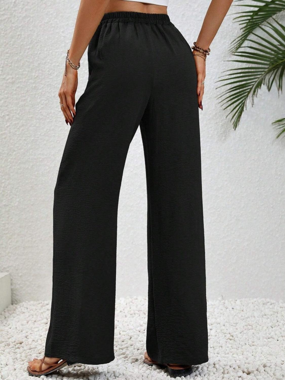 Wide Leg Drawstring Pants Carauana Store