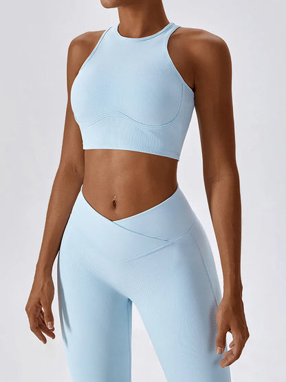 Basic Bae Cutout Racerback Active Tank Carauana Store