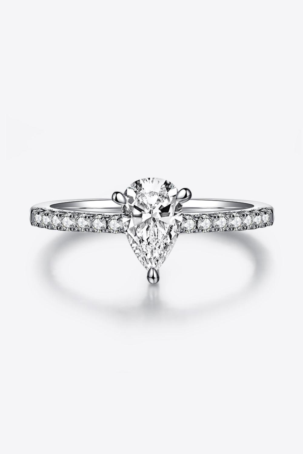 1 Carat Moissanite 925 Sterling Silver Side Stone Ring Carauana Store
