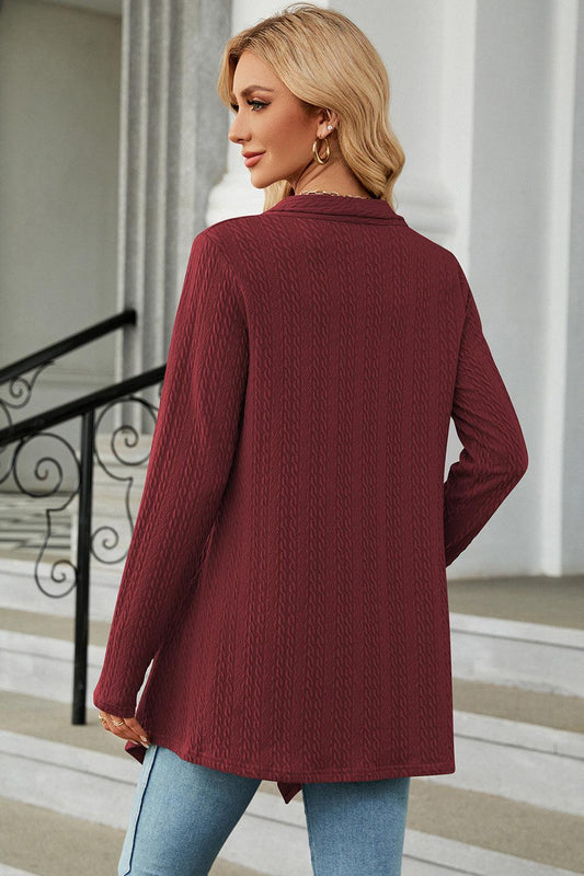 Open Front Long Sleeve Cardigan Carauana Store