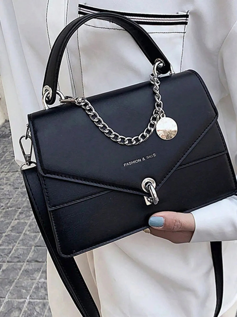 Chain PU Leather Detachable Shoulder Strap Handbag Carauana Store