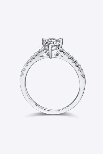 1 Carat Moissanite 925 Sterling Silver Side Stone Ring Carauana Store