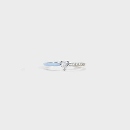 Heart Shape Inlaid Zircon Enamel Ring Carauana Store